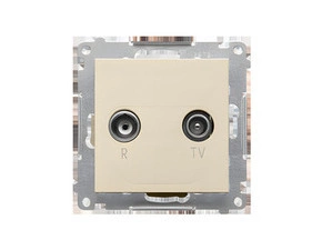Zásuvka anténní SIMON 55 TAK.01/144, R+TV koncová oddělená, 1x vstup: 5÷862 MHz, champagne matná