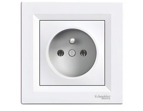 SCHN EPH2800121 Asfora - Zásuvka 2P+PE 250V 16A, bílá