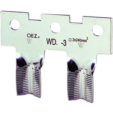 OEZ:08754 WD10-3 Přechodová svorka ze šroubu 3×M10 na V-praporec 2×240 mm2 (S3PB1, S3PB2, 3×SPF1, 3×