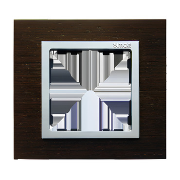 Rámeček SIMON 82 82917-65, 1 násobný, dřevěný, wenge/hliníková