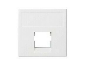 Kryt datové zásuvky SIMON K054/9, K45, na 1 zásuvku R&M®, plochý, bez clonek, 45 x 45 mm, bílá