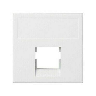 Kryt datové zásuvky SIMON K054/9, K45, na 1 zásuvku R&M®, plochý, bez clonek, 45 x 45 mm, bílá