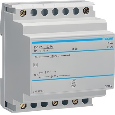 HAG ST313 Bezpečnostní trafo 230V/12V-1,33A, 24V- 0,67A (AC)