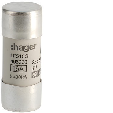 HAG LF516G Pojistka válcová, velikost 22x58, 16A gG, 690V AC