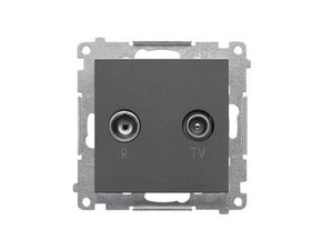 SIMON TAP10.01/116 Zásuvka anténní R-TV průchozí (přístroj s krytem), 1x vstup: 5÷862 MHz bílá