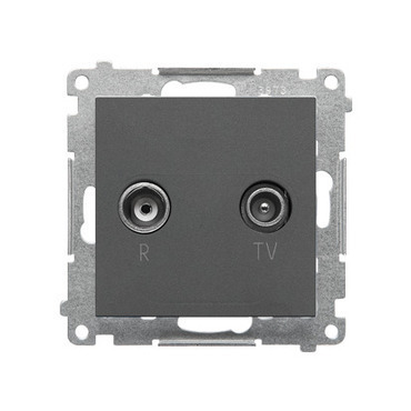SIMON TAP10.01/116 Zásuvka anténní R-TV průchozí (přístroj s krytem), 1x vstup: 5÷862 MHz bílá
