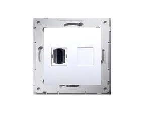 Zásuvka HDMI SIMON 54 DGHDMI.01/11, 1 násobná (přístroj s krytem), bílá