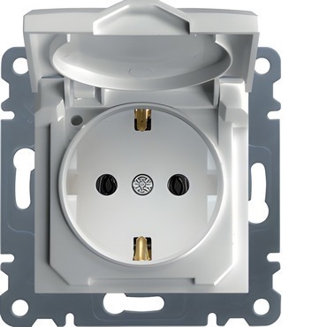 HAG WL1150 Schuko zásuvka s víčkem- bílá, Lumina