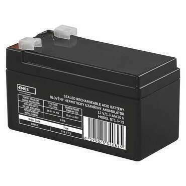 Akumulátor olověný EMOS SLA 12V 1,3AH FAST.4,7 MM B9652