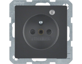 HAG 6765096086 Zásuvka se zemnicím kolíkem a LED kontrolkou, 16 A, 250 V ~, šroubovací svorky, Berke