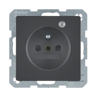 HAG 6765096086 Zásuvka se zemnicím kolíkem a LED kontrolkou, 16 A, 250 V ~, šroubovací svorky, Berke