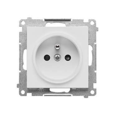 Zásuvka SIMON TGZ1CZ.01/114, 1 nás., cl., 16A/250V~, bezšr. sv., světle šedá mat