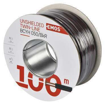 Dvojlinka nestíněná EMOS S8250, 2x0,5mm, černá, rudá, 100m