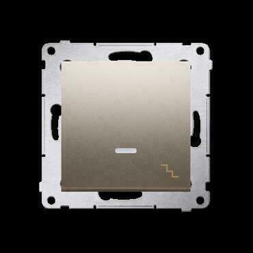 Přepínač střídavý SIMON DW6L.01/44, s orientačním LED podsvětlením, řazení 6So, zlatá metalizovaná