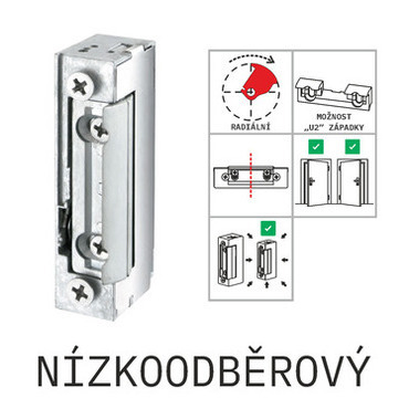 Zámek elektrický CZECHPHONE DORCAS 41-2N412F, 16mm, nízkoodběrový, 12V