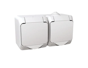 SCHN WDE000523 Cedar Plus IP44 - Zásuvka dvojnásobná 230V 16A 2P+SE (VDE), bílá