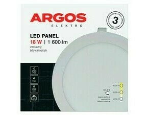 LED svítidlo vestavné ARGOS 18W, 1600lm, IP40/20, CCT, kruhové, bílé