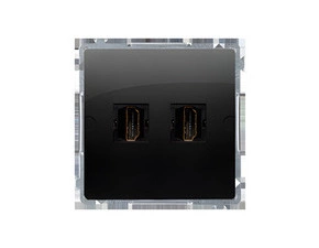 Zásuvka HDMI SIMON BASIC BMGHDMI2.01/49, 2 násobná (přístroj s krytem), černá matná