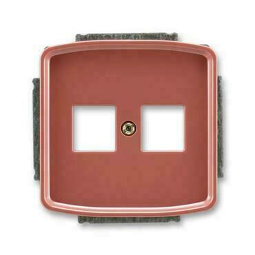 Kryt zásuvky ABB Tango 5014A-A02018 R2, vřesová červená, komunik. přímé (2x), s kov. upevň. třmenem