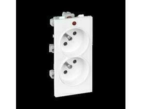 Zásuvka CIMA SIMON S2/9, 2 nás., Schuko se sign., 16A/250V~, šr. sv., bílá