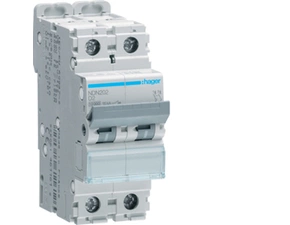 Jistič dvoupolový HAGER NDN202 2 pól. 2A, char.D, 10 kA