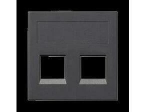 Kryt dat. zás. SIMON 50000189-038, Simon 500, na 2 zás., plochý, bez cl., 50x50 mm, šedá grafit