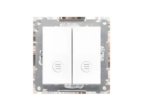 Přepínač střídavý SIMON 55 TW6/2L2.01/X/111, 2 nás., bez pikt., LED, ř.6So+6So, bezšr. sv.. bílá mat