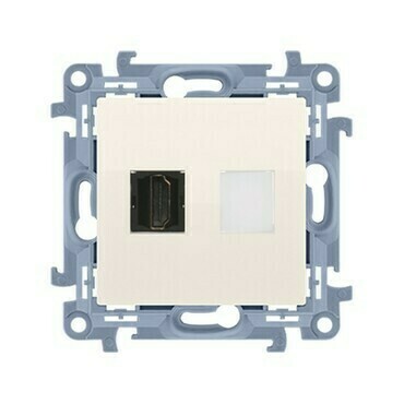 Zásuvka HDMI SIMON 10 CGHDMI.01/41, 1 násobná (přístroj s krytem), krémová