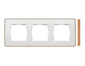 SIMON 82 Detail 8201630-270 rámeček 3 - násobný Detail SELECT-dřevo, bílá / základna dřevo