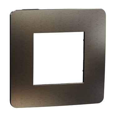 SCHN NU280253M Unica Studio Metal - Krycí rámeček jednonásobný, Dark Aluminium/Černý