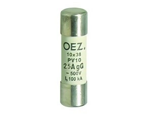 Pojistka válcová  OEZ:06705 PV10 20A gG, Un AC 500 V / DC 250 V, velikost 10×38, gG -