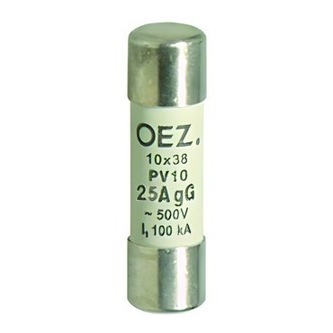 Pojistka válcová  OEZ:06705 PV10 20A gG, Un AC 500 V / DC 250 V, velikost 10×38, gG -