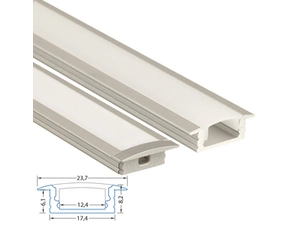 Profil vestavný MC LED VS, 24x8 mm, včetně mléčného difuzoru, 1 m