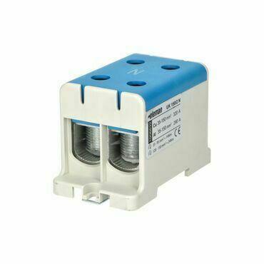 EL 1006632 Svorka univerzální UK 150/2 N, 320A, 1pól., AL/CU, krytá, modrá, na DIN/panel (bal.80)