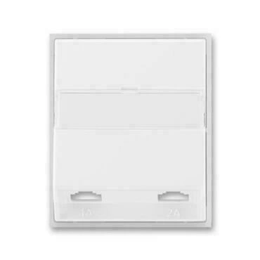 Kryt zásuvky ABB Element 5013E-A00215 01, bílá/ledová bílá, telefonní, dvojnás.(pro 5013U)