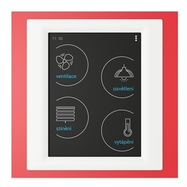 ELKO RFTW-ARE-BWH-CIV RF Touch-W_červená/bílá/sl.kost Ovládací dotyková jednotka - montáž na zeď RP