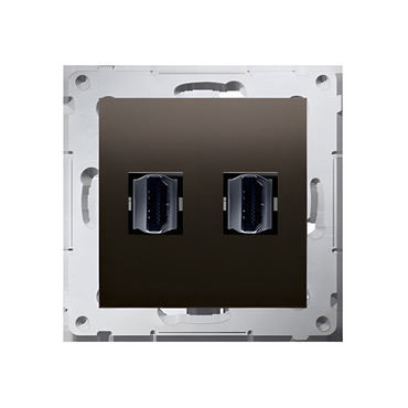 Zásuvka HDMI SIMON 54 DGHDMI2.01/46, 2 násobná (přístroj s krytem), hnědá metalizovaná