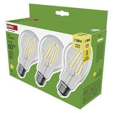 EMOS ZF5D42.3 LED FLM A60 5,9W(60W) 806lm E27 WW 3PC