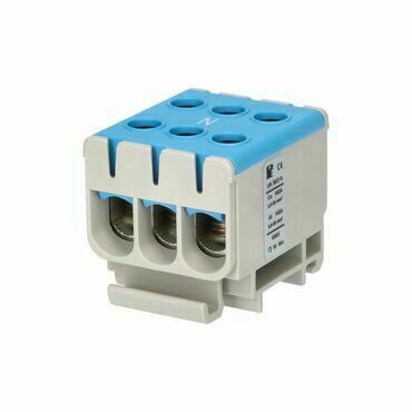 EL 1006617 Svorka univerzální UK 50/3 N, 160A, 1pól., AL/CU, krytá, modrá, na DIN /2090305 (bal.185)