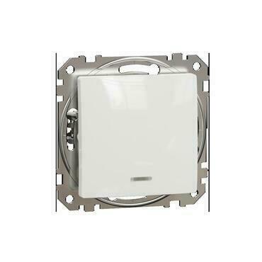 SCHN SDD111107L Sedna D/E - Přepínač křížový řazení 7So orientační kontrolka, Bílá