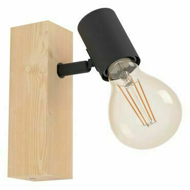 EGLO BALKEN/1 E27 HOLZ/SCHWARZ 'TOWNSHEND 3'
