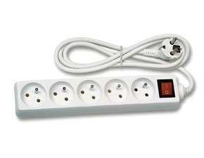 Prodlužovací přívod ECOPLANET FK5 2500W, IP20, 5x zásuvka, 1,5m, bílá