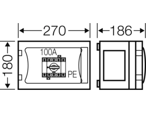 HEN FP 5104 Skříň s vypínačem 100A/4, 5-ti pólová, velikost skříně 1, bez bočních stěn