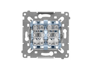 Přepínač střídavý SIMON SW6/2L2M, 2 nás., LED podsv., ř.6So+6So, 10A/250V~, 10A/250V~, bezšr. sv.