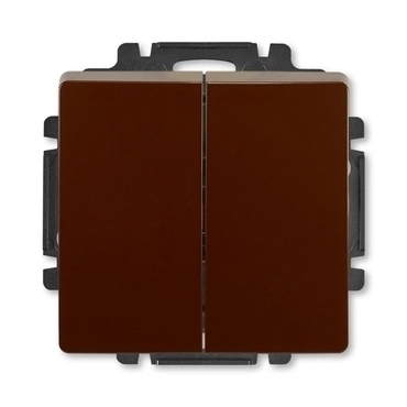Ovládač zapínací ABB Swing 3557G-A87340 H1, řazení 1/0+1/0, hnědá, dvojitý, s krytem