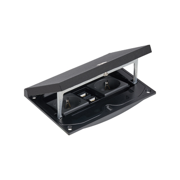 SIMON KFH216USEC/74 Vklad krabice podlahové ocelové KGT, s inbusovým zámkem, 2 zásuvky silové K45 (t