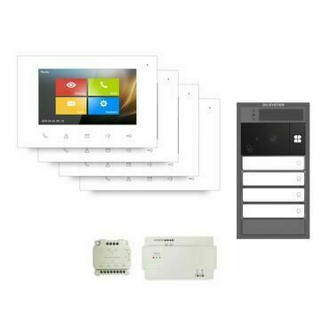 SADA DV 4úč.MODULÁRNÍ tablo na zeď: 4xIS01:7";PS01;distributor