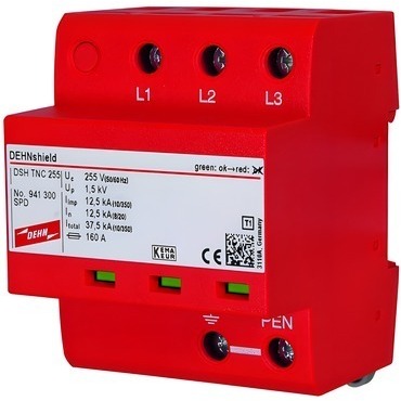 DEHN 941300  Aplikačně optimalizovaný kombinovaný svodič shield typ 1+2 pro třífázové sítě TN-C DEHN DEHN