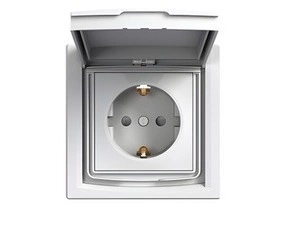SCHN EPH3100321 Asfora - Zásuvka SCHUKO 250V 16A, clonky, IP44, bílá