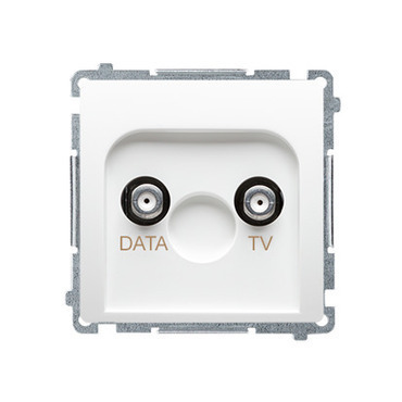 SIMON Basic BMAD1.01/11 Zásuvka  TV-DATA, typ F, DATA (strojek s krytem) 1x vstup: 5–1000 MHz; Bílá